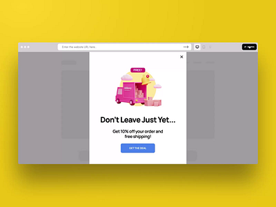 Cart Abandonment – Free Shipping Popup Template website popup