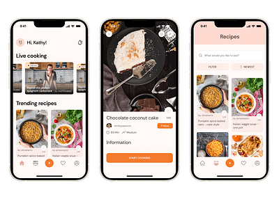 Cooking App cooking app mobile app design recipes ui uiux ux