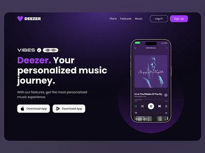 DREEZER: MUSIC PLATFORM artists audio clean layout dark theme design easy navigation landing page music agency music experience music genres music platform music player music vibes music web personalized playlist simple design singing video web design