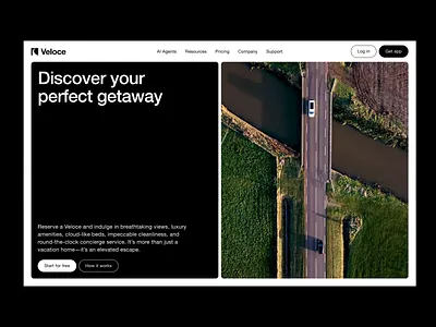 Veloce – travel AI platform. ai artificial intelligence branding cards clean guides hero identity illustration layout logo motion photo ui visual identity web web design