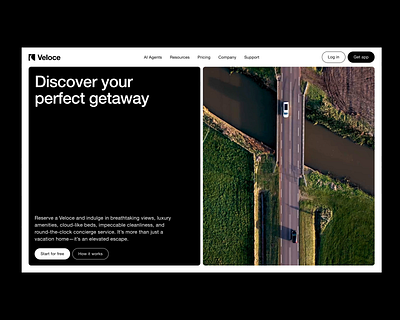 Veloce – travel AI platform. ai artificial intelligence branding cards clean guides hero identity illustration layout logo motion photo ui visual identity web web design