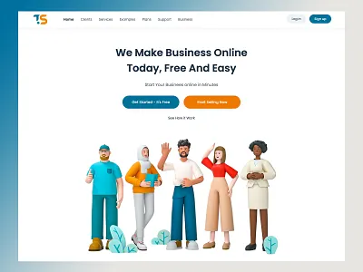 Trime Studios Home Page Design 3d 3d art amptus busines development clean ui design homepage strap trime trime studios try me ui ux