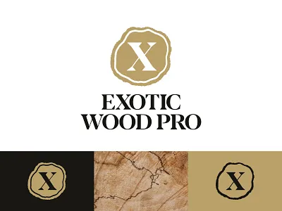 Exotic Wood Pro Logo brand branding custom design exotic export icon logo typography vector wood woodworking