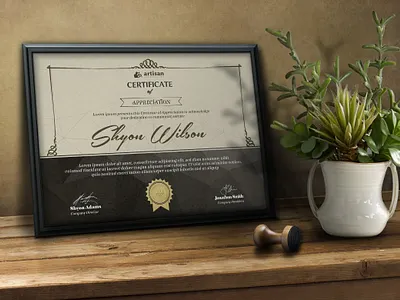 Certificate academic branding corporate identity design concept mockup design mockup template psd file