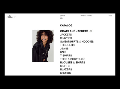 Alizar categories page artdirection behance creative ecommerce fashion ui uidesign ux webdesign website