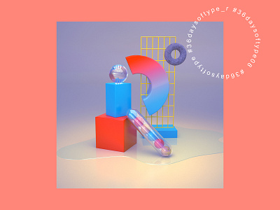 R the letter II 36daysoftype 36daysoftype08 3d 3d composition c4d digital digital art font font awesome ilustration lights render type type art typeface