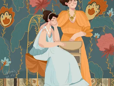 sisters girl illustration sketch