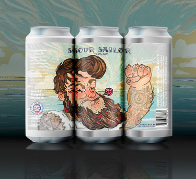 Sour Sailor Can Label beer beer art beer can design beer label beer label design craft beer graphic design illustration label design packaging design