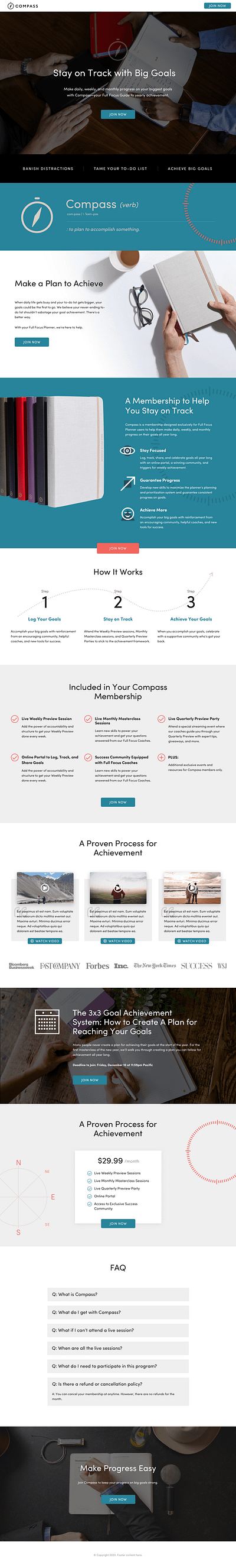 Compass Membership Sales Page design sales page ui ux web design