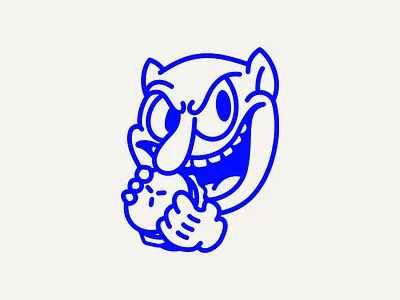 Mitey's Burgers bitey blue branding character character design illustration rubberhose