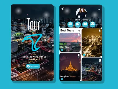 Mobile app Tour branding colorfull design design grafis graphic design illustration logo loop mobile mobile app platform typography ui ui design uiux ux ux design