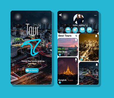 Mobile app Tour branding colorfull design design grafis graphic design illustration logo loop mobile mobile app platform typography ui ui design uiux ux ux design