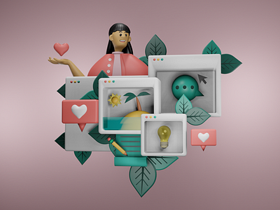 Exploration 3d 3d art blender character composition holt510 illustration illustrator