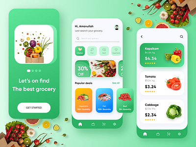 Grocery App - Visual Design app design clean design clean ui color delivery app food app food delivery app grocery app grocery online store app grocery store ios app iphone application mobile app design online shop online store super shop app ui ui design ux ux design