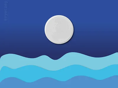Moon and the sea art design illustration illustration art moon sea wallpaper wallpapers