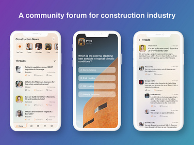 A construction community forum architecture construction design forum forums mobile mobile app mobile app design mobile design mobile ui ui ui design uidesign uiux ux ux design uxdesign uxui