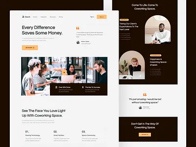 Coworking Space Landing Page clean coworking coworking space design landingpage office typography ui ux web webdesign website