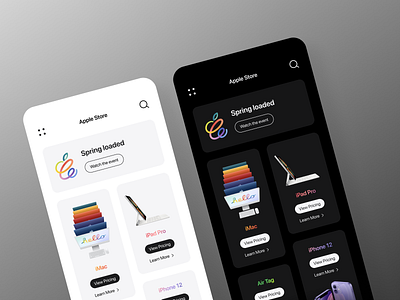 Apple Store app apple apple store clean clean ui concept dark design minimal trend typography ui ux uiux