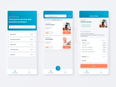 App for finding service providers app catalog find ios listing profile search service ui