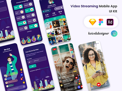 Live Video Streaming Mobile App UI Kit