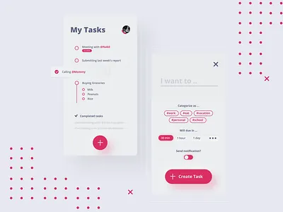 Neumorphic Task App ui