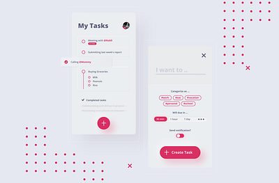 Neumorphic Task App ui