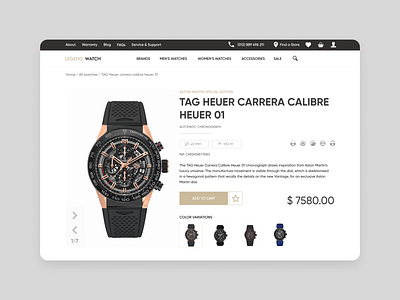 Legend Watch [Product Page] accessories card design card product design e commerce e commerce design e commerce shop omega sale shop store store design ui ux watch watch brands watches watchface web