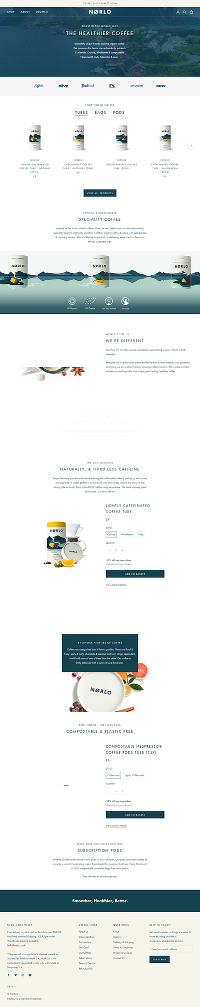 NORLO Coffee adobe design adobe photoshop branding design illustration menu design shopify shopify plus shopify store ui ux