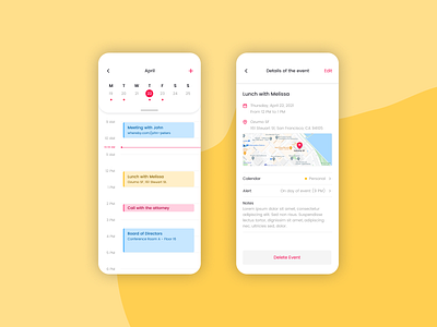 Daily UI 038 - Calendar app calendar dailyui dailyui038 design figma mobile mobile app mobile design mobile ui ui