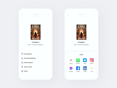Daily UI - Social Share app app design dailyui dailyuichallenge design facebook instagram linkedin messenger music music app music player overlay playlist share share button twitter ui ux whatsapp