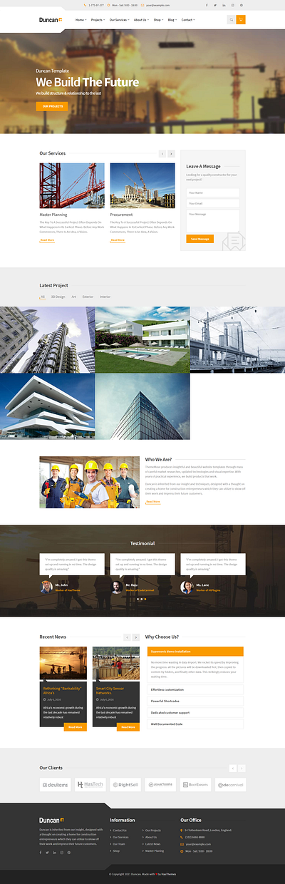 Duncan Construction HTML Template architect architecture bootstrap4 builders building construction construction agency construction business construction company construction html5 constructor interior design renovation construction responsive