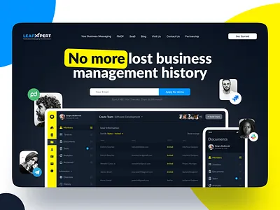 Landing Page for LeapXpert b2b chat dashboard home screen landing landing page management management app messenger product product page responsive saas side menu ui ux web web app web design website