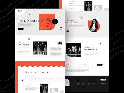 Musicals Theatre Landing Page art concept fireart fireart studio illustration landing page typography ui ux