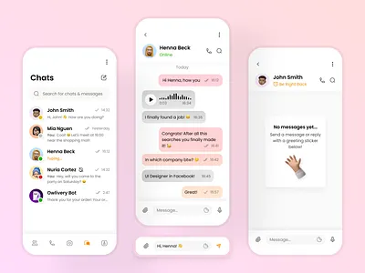 Messenger App - Day 2 chat chat app chat application chatting chatting app clean concept interface message message app messager messages messaging minimal mobile mobile app mobile ui ui ui design ui ux