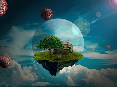 covid 19 Manipulation covid19 floating island graphicdesign manipulation photoedit photomanipulation