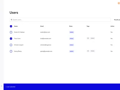 table ui web