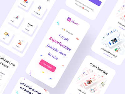 Ayush Kumar - A Full Stack Designer design figma flat minimal portfolio ui ux webdesign