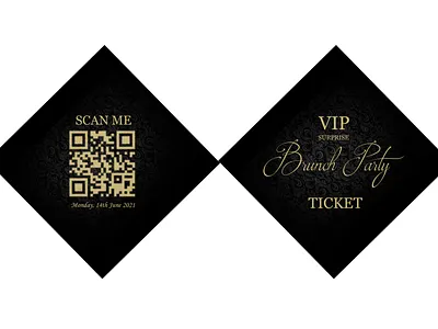 Wedding Invitation Concept Brunch Party Ticket