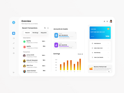 Finance Tracker Dashboard bank banking banking app dashboard dashboard finance dashboard ui finance app finance dashboard finance track finances financial management finetch investment money transfer online bank send moiney spending track finance tracker transaction