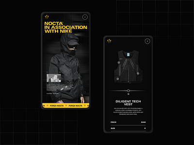 NOCTA© - Mobile UI adobe clean concept contemporary design freelance graphic graphic design mobile ui modern nike nocta streetwear ui ui design user interface ux