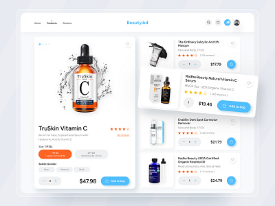 Beauty.bd Products Page || 2021 2021 trend add to cart best designer details dribbble best shot homepage design landing design landing page popular product website productdesign shopping cart uiux ux web web design webdesign website website concept