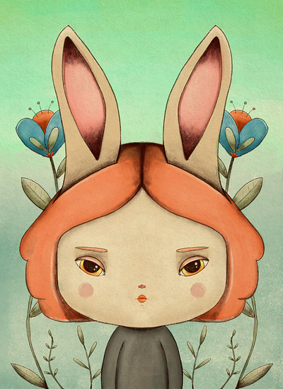 Bunny girl art dari rojas darianoski drawing illustraion procreate
