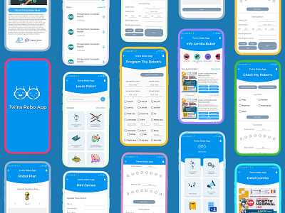 Aplikasi Media Pembelajaran Robotik : Twins Robo android app app design flat minimal mobile app mobile app design mobile design mobile ui robot robotic robotics ui ux