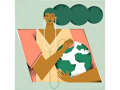 Earth day! character design doctor earth earthday illustration illustrator love magdaazab sustainability sustainable texture vectors world