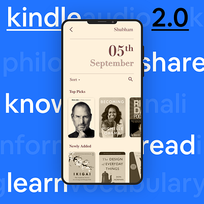 Amazon Kindle App Redesign amazon android animation app app design application art artwork branding design kindle latest minimal mobile mobile app design reading redesign simple ui ux