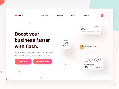 Flash Landing Page Exploration agency business business agency clean design hero landing landing page ui marketing minimal ui ux website website design