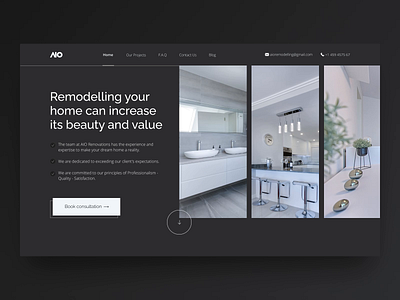 Homepage UI/UX Design — Home Remodelling animation dailyui dark ui homepage homepage design homepage ui main page minimal ui minimalist design ui ui ux ui animation ui design uidesign uiux ux web web design website website design