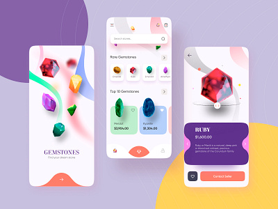 Gemstone Store UI blender concept dark ecommerce figma gemstone jewellery jewelry light modern muzli shopping shot trendy ui