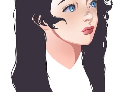 Gaze art design flat girl illustration illustrator japan japanese minimal vector