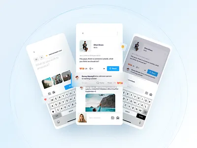 Circle - Post android app community facebook illustration ios mobile post ui ux